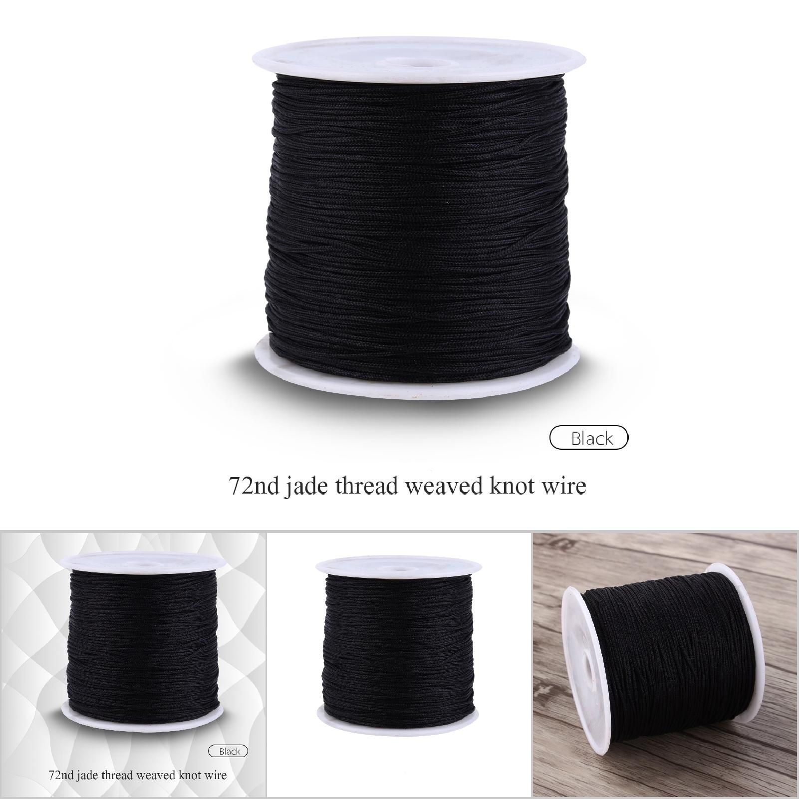 100M x 0.8mm Nylon Chinese Knot Cord Rattail Macrame Shamballa Thread String Black view 15