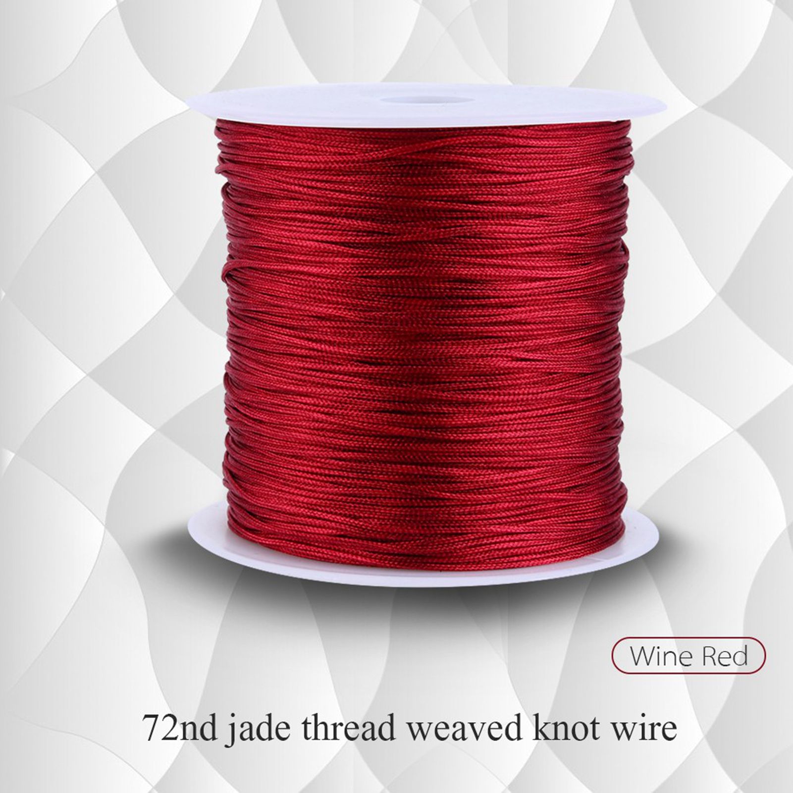 100M X 0.8mm Nylon Chinese Knot Cord Rattail Macrame Thread String Burgundy view 2