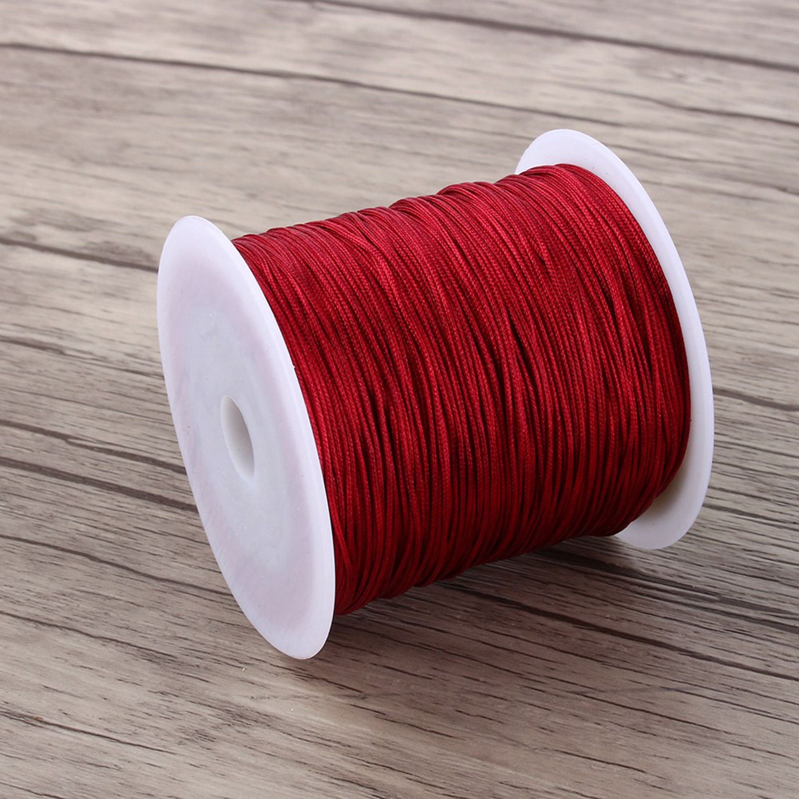 100M X 0.8mm Nylon Chinese Knot Cord Rattail Macrame Thread String Burgundy view 4