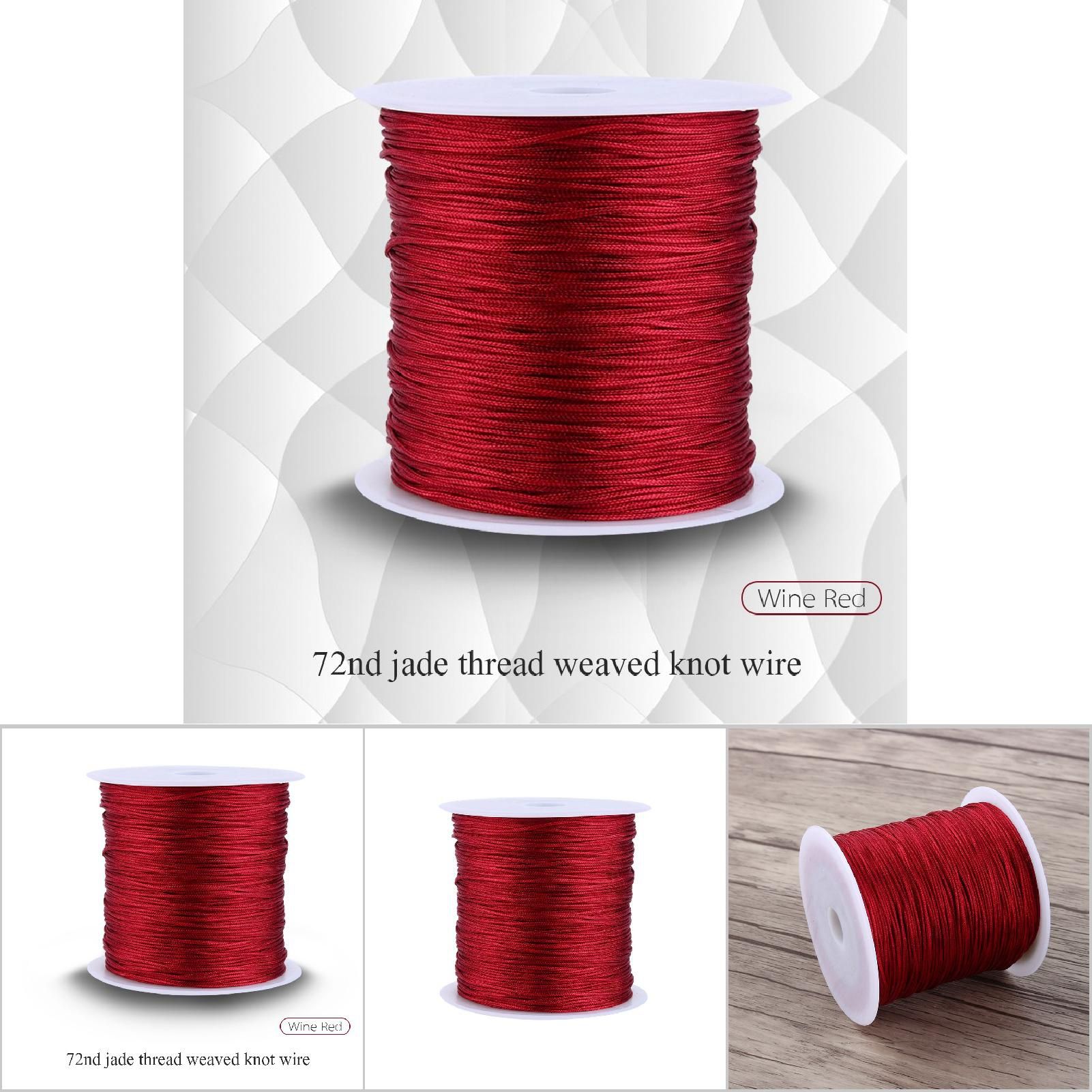 100M X 0.8mm Nylon Chinese Knot Cord Rattail Macrame Thread String Burgundy view 5