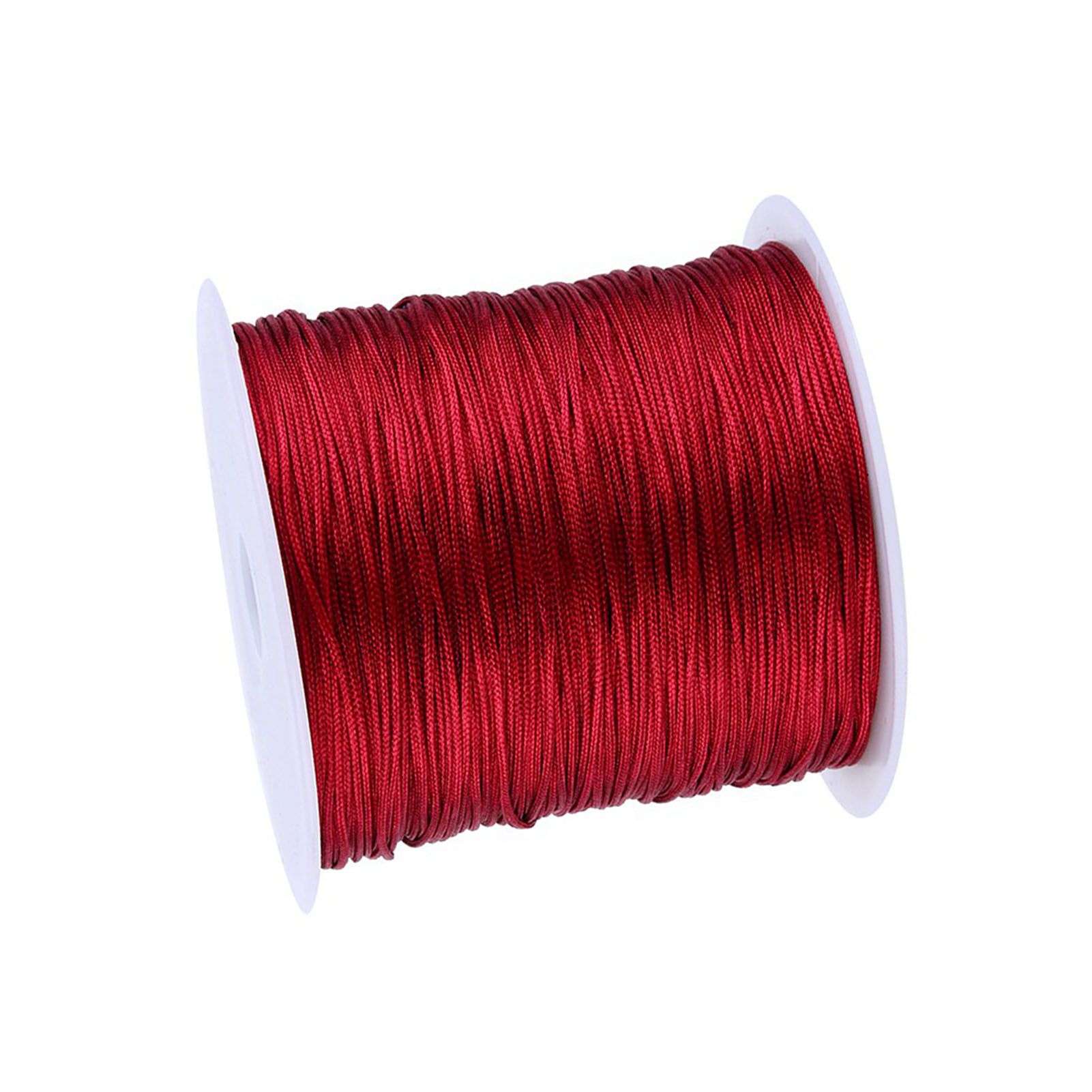 100M X 0.8mm Nylon Chinese Knot Cord Rattail Macrame Thread String Burgundy view 8