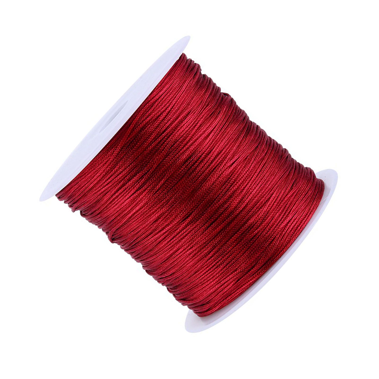 100M X 0.8mm Nylon Chinese Knot Cord Rattail Macrame Thread String Burgundy view 10