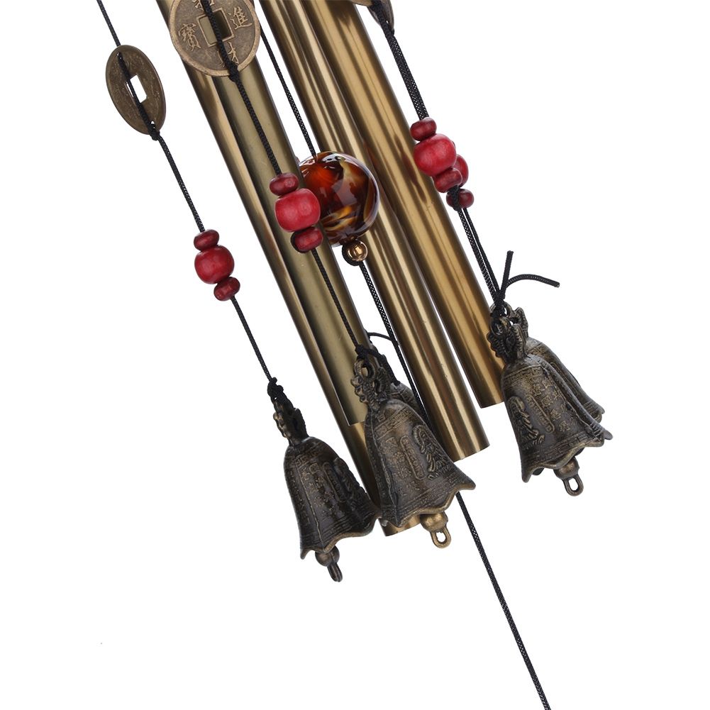 4 Tubes 5 Bells Bronze Yard Garden Outdoor Living Wind Chimes Gift view 2