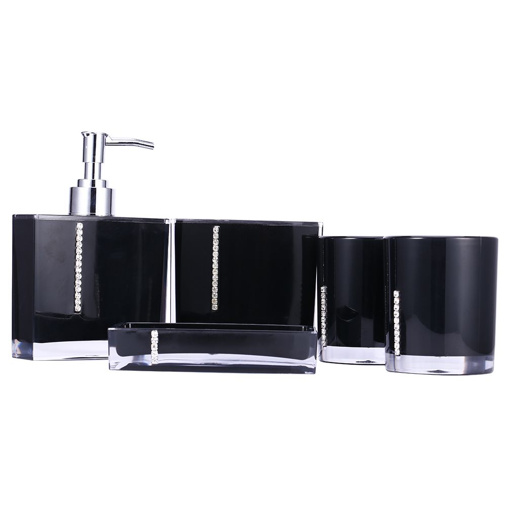 5PC/Set Acrylic Bathroom Accessories Bath Cup Bottle Toothbrush Holder Soap Dish view 11