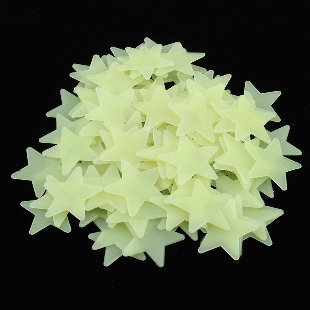 100pcs 3D Wall Glow In The Dark Star Stickers Decal In Baby Kid Nursery Bedroom — image 1