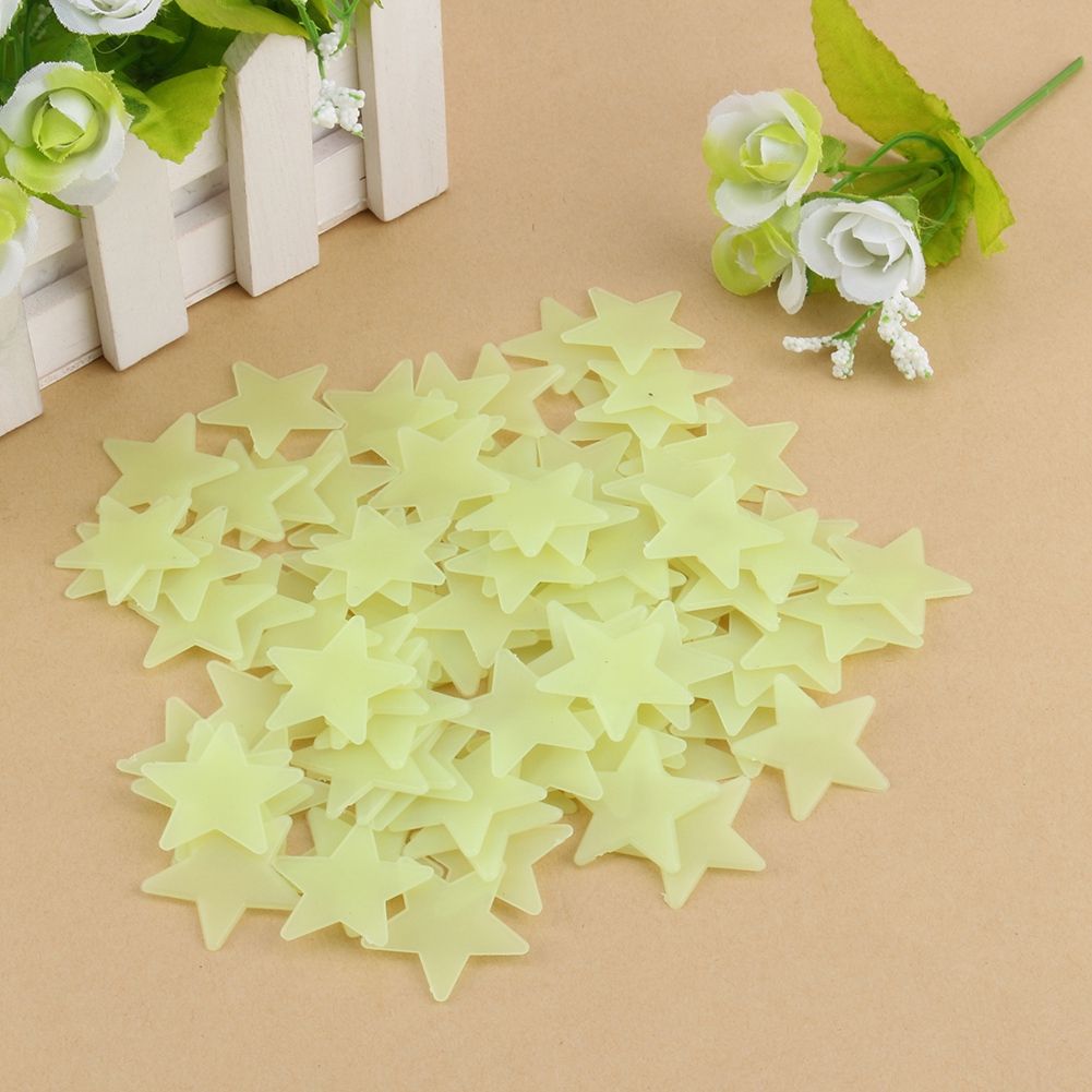 100pcs 3D Wall Glow In The Dark Star Stickers Decal In Baby Kid Nursery Bedroom view 10