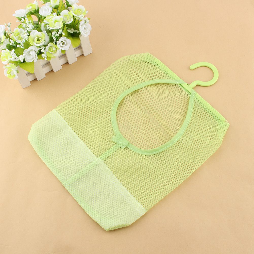 Kitchen Bathroom Hanging Storage Clothespin Mesh Bag Organizer Hanger Hook view 9