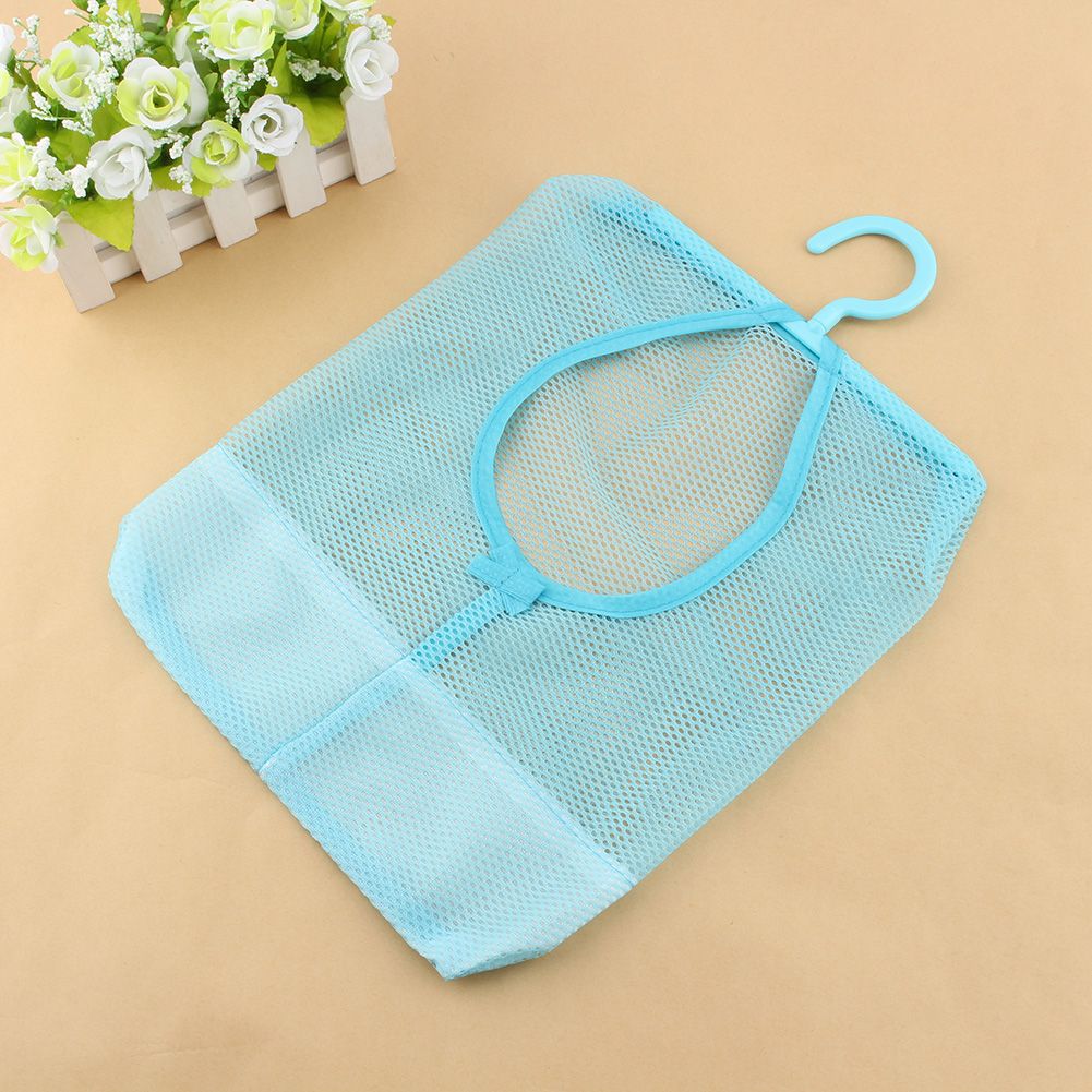 Kitchen Bathroom Hanging Storage Clothespin Mesh Bag Organizer Hanger Hook view 7