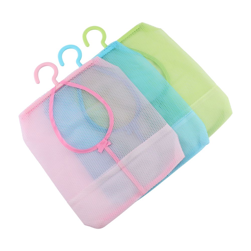 Laundry Bathroom Hanging Mesh Storage Bag Clothes Toy Net Organizer Hanger Hook view 3