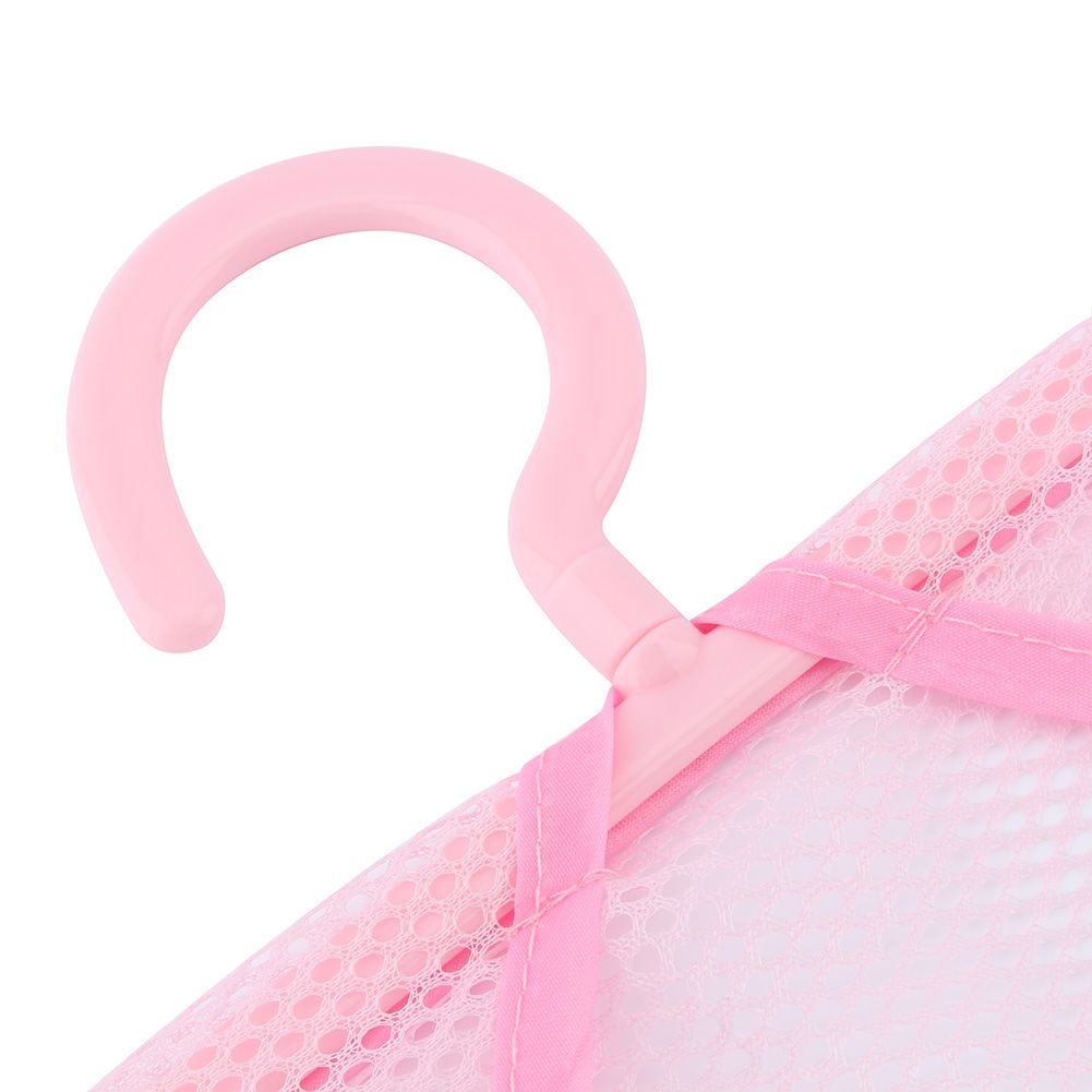Laundry Bathroom Hanging Mesh Storage Bag Clothes Toy Net Organizer Hanger Hook view 5