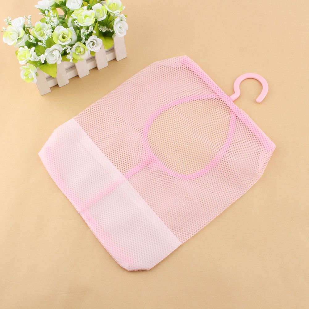 Laundry Bathroom Hanging Mesh Storage Bag Clothes Toy Net Organizer Hanger Hook view 7