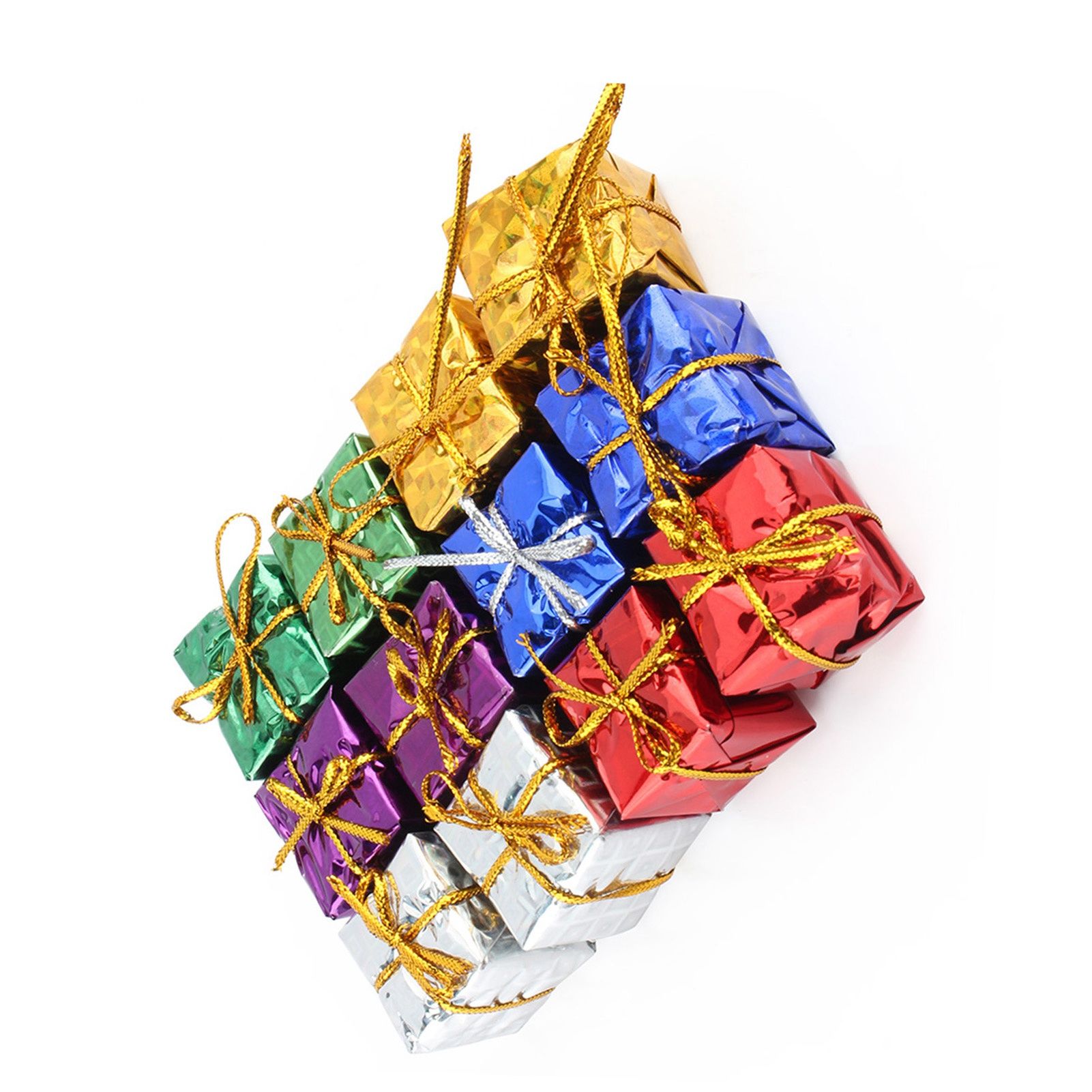 12Pcs Multi Color Christmas Gift Box Party Ornaments Xmas Tree Hanging Decor view 14