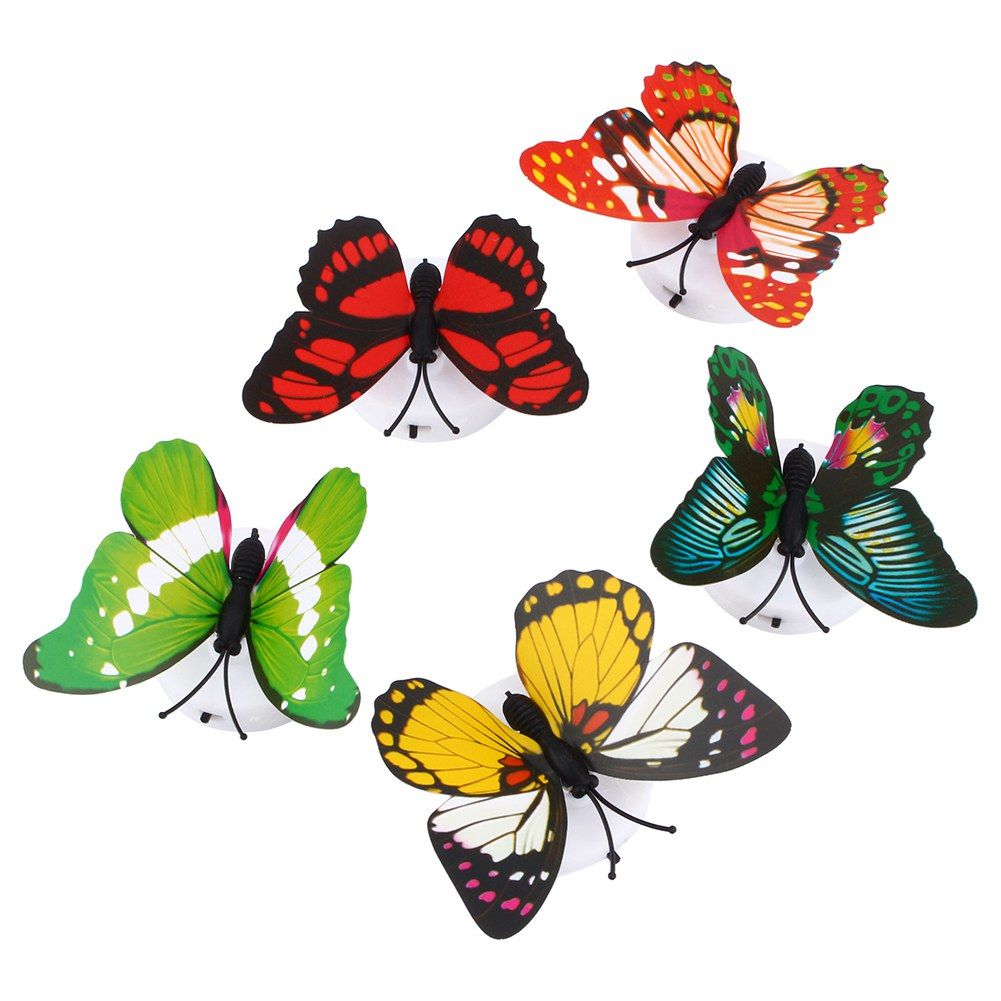 Colorful Changing Butterfly LED Night Light Lamp Home Room Desk Wall Decor AB view 7