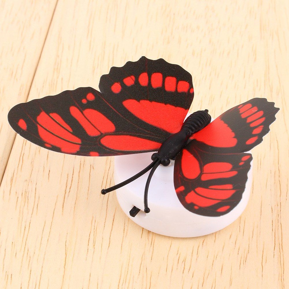 Colorful Changing Butterfly LED Night Light Lamp Home Room Desk Wall Decor AB view 11