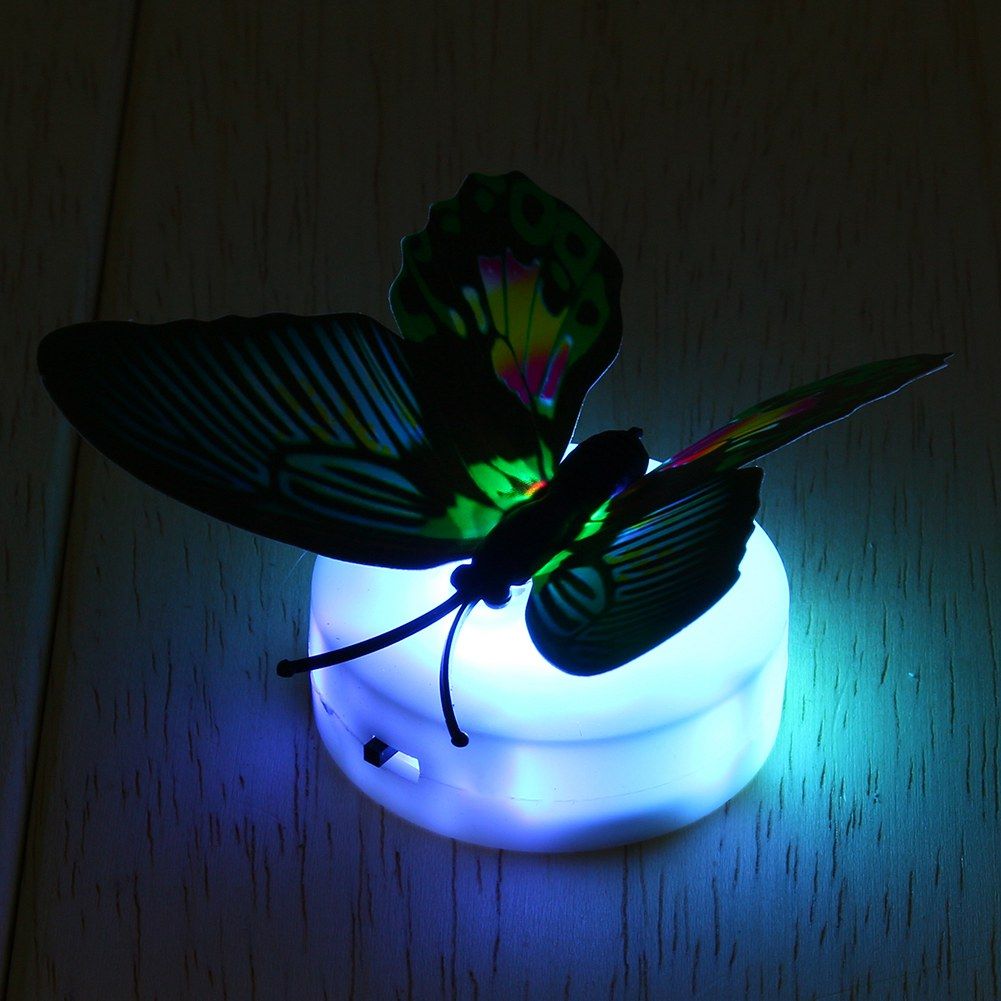 Colorful Changing Butterfly LED Night Light Lamp Home Room Desk Wall Decor AB view 15