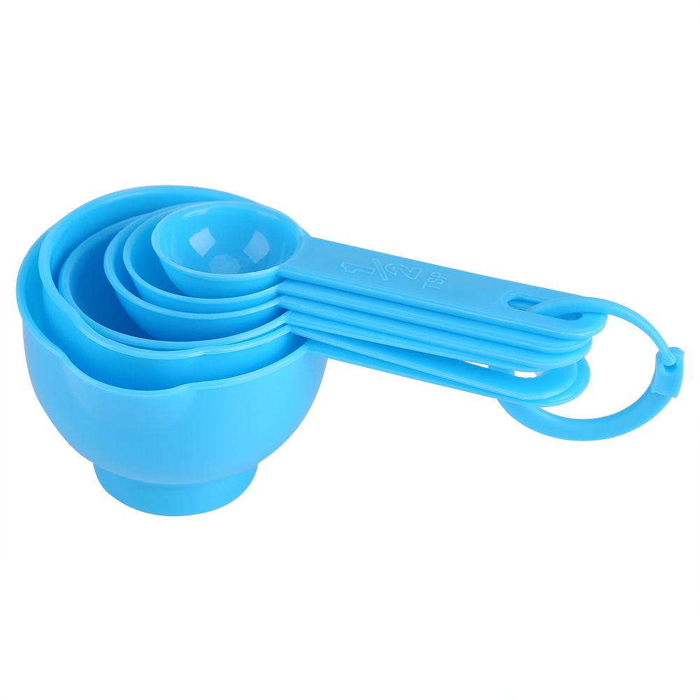 7Pcs Set Plastic Measuring Cups Spoons Measure Tea Coffee Kitchen Utensil Blue view 9