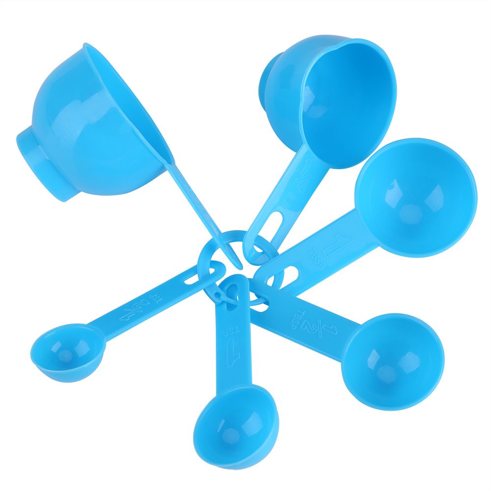 7Pcs Set Plastic Measuring Cups Spoons Measure Tea Coffee Kitchen Utensil Blue view 10