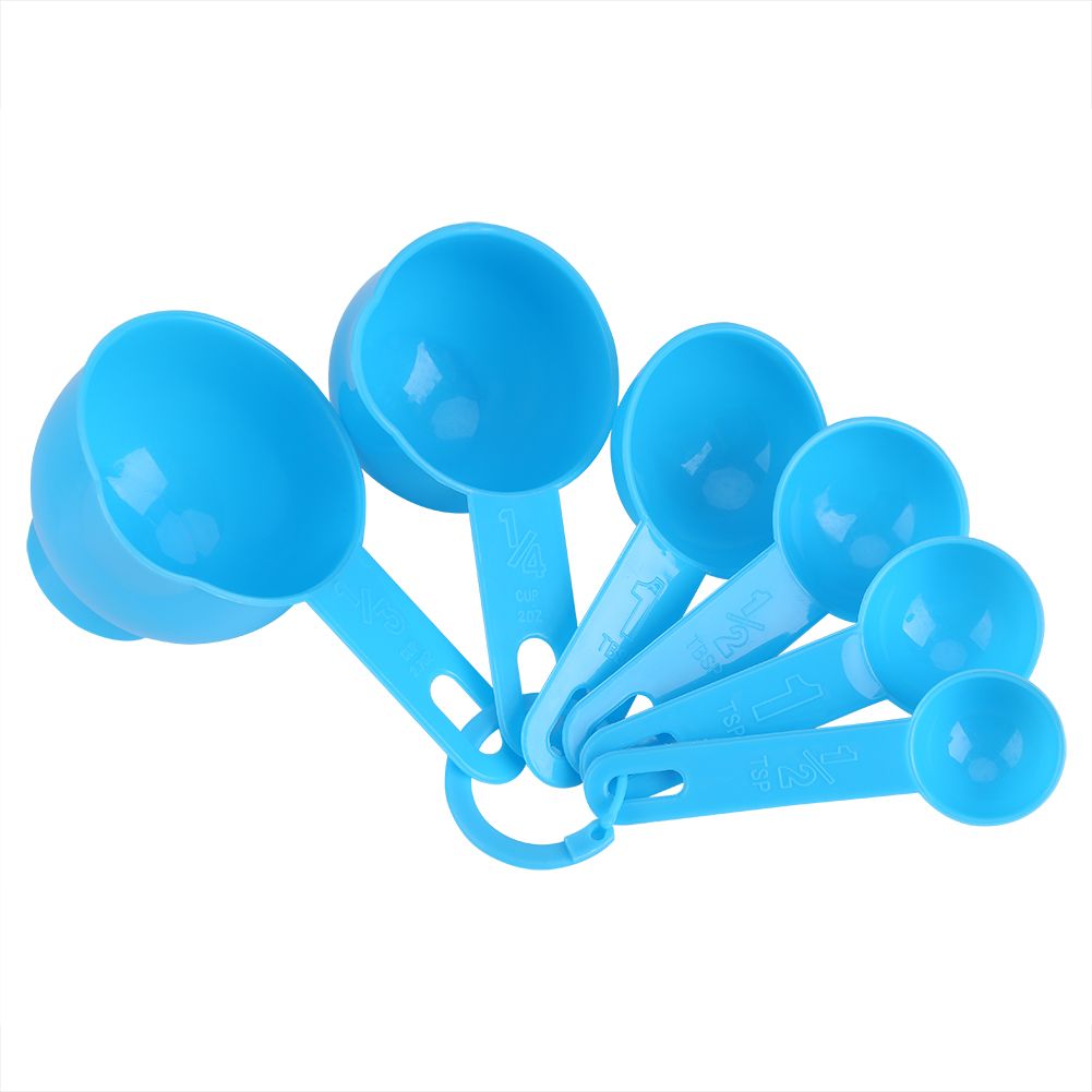 7Pcs Set Plastic Measuring Cups Spoons Measure Tea Coffee Kitchen Utensil Blue view 13