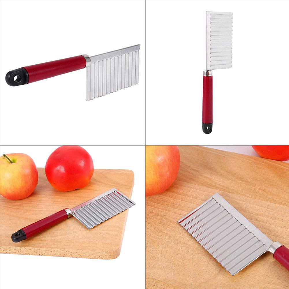 Potato Wavy Edged Knife Multifunction Stainless Steel Fruit Cutting Cooking Tool view 3