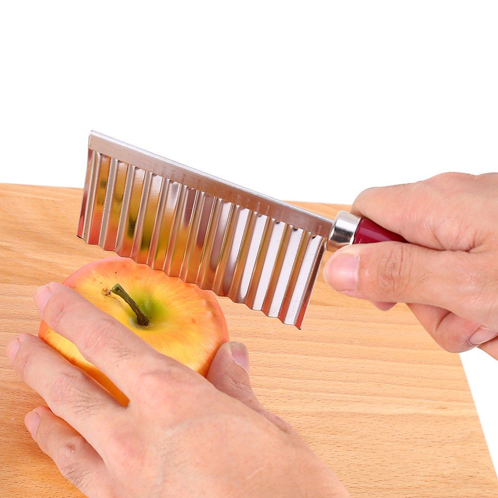 Potato Wavy Edged Knife Multifunction Stainless Steel Fruit Cutting Cooking Tool view 6