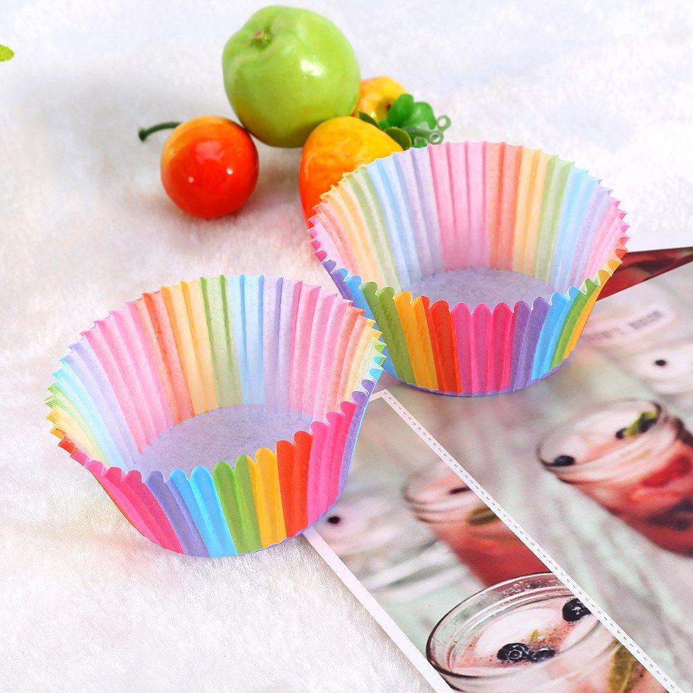 100 pcs Colorful Cupcake Liner Cupcake Paper Baking Cup Muffin Cases Cake Mold view 4