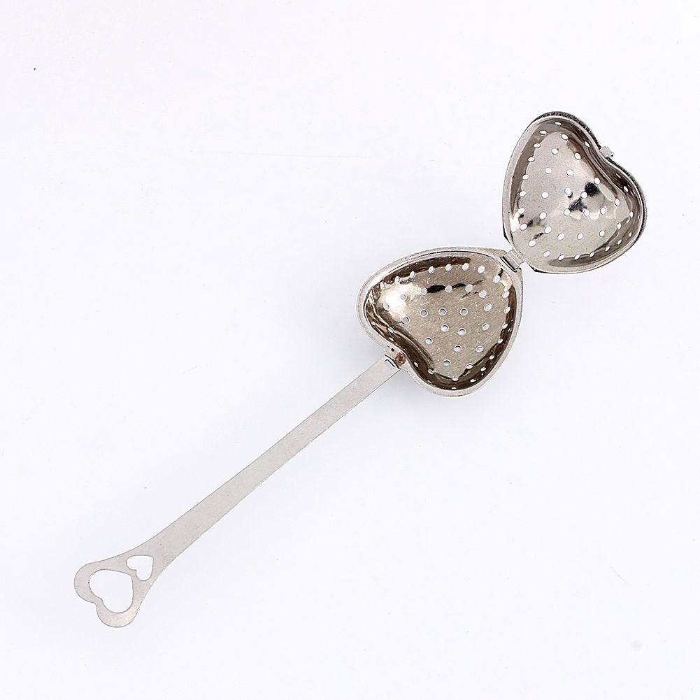 1X Stainless Steel Filter Tea Infuser Heart Shape Spoon Strainer Ball Novelty view 4
