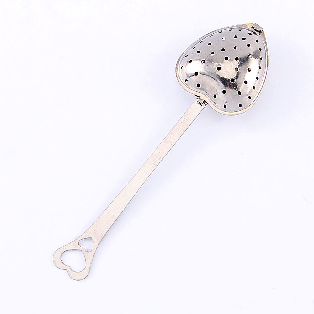 1X Stainless Steel Filter Tea Infuser Heart Shape Spoon Strainer Ball Novelty view 5