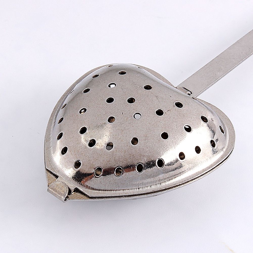 1X Stainless Steel Filter Tea Infuser Heart Shape Spoon Strainer Ball Novelty view 8