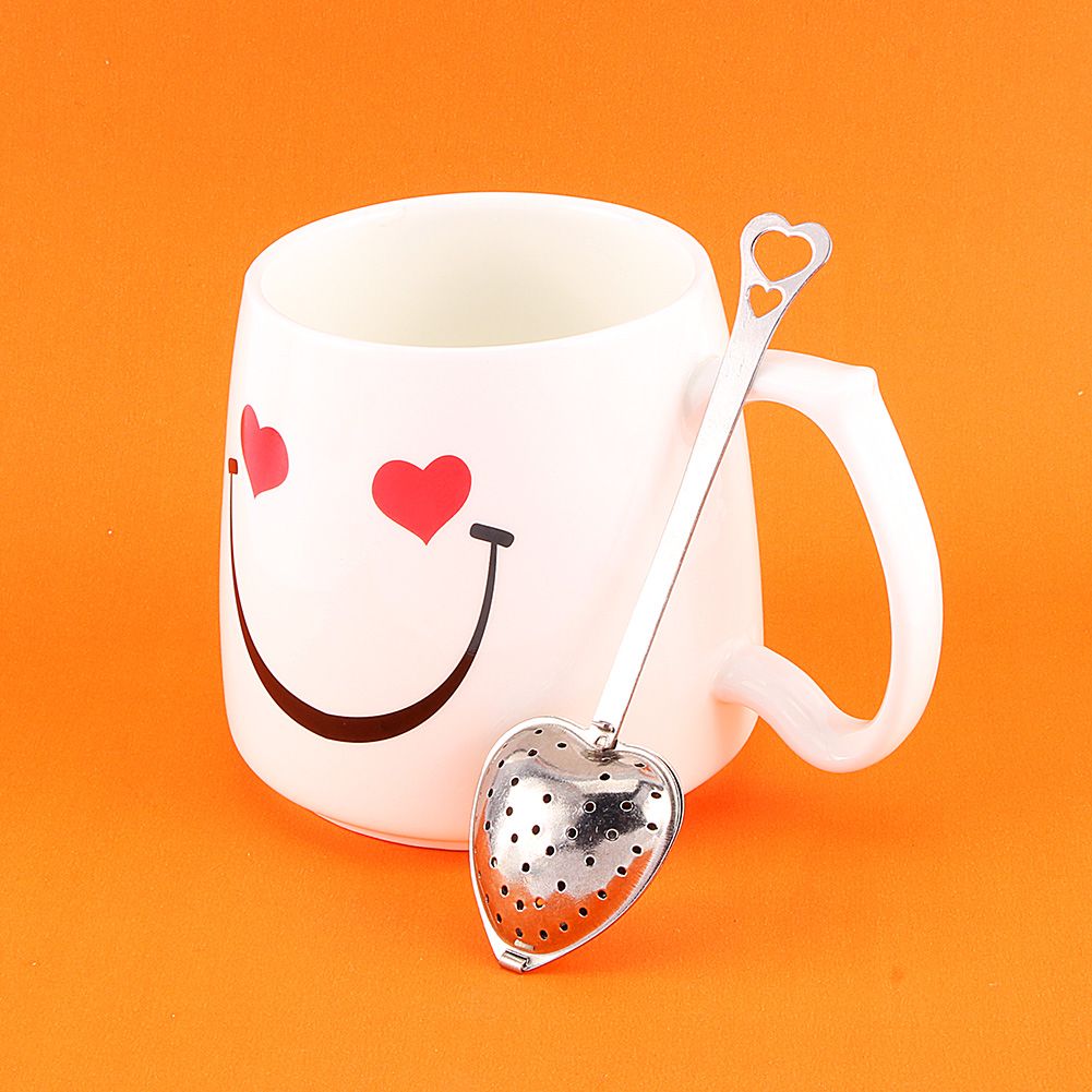 1X Stainless Steel Filter Tea Infuser Heart Shape Spoon Strainer Ball Novelty view 9