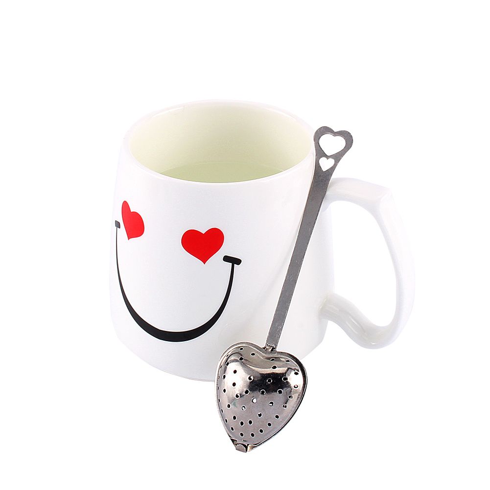 1X Stainless Steel Filter Tea Infuser Heart Shape Spoon Strainer Ball Novelty view 11