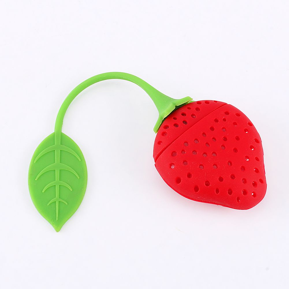 Silicone Creative Strawberry Shape Tea Leaf Strainer Herbal Spice Infuser Filter view 2