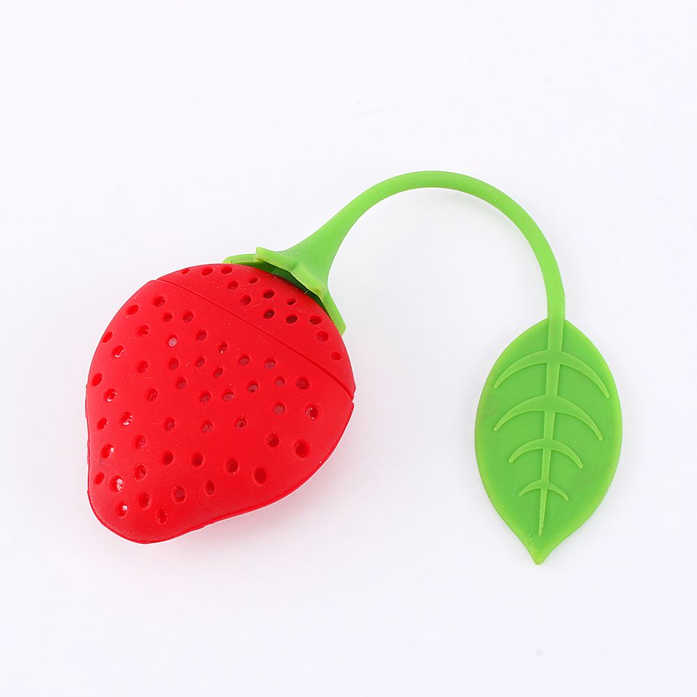 Silicone Creative Strawberry Shape Tea Leaf Strainer Herbal Spice Infuser Filter view 3