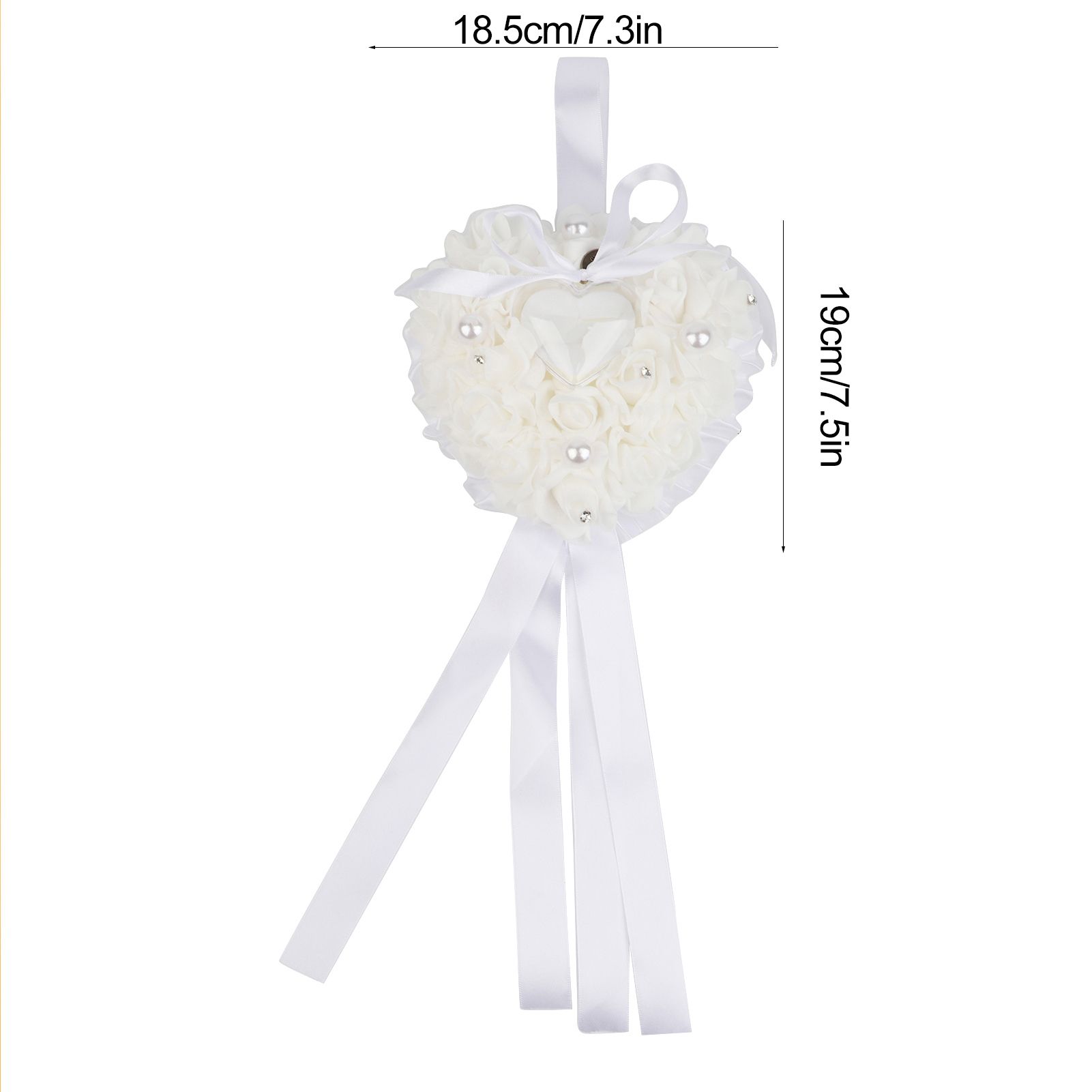 Romantic Rose Wedding Favors Heart Pearl Gift Ring Box Pillow Cushion view 12