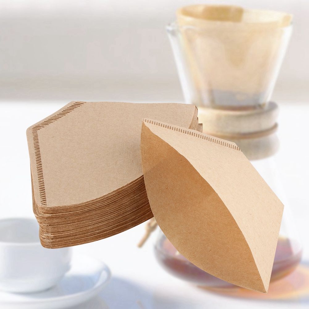 100x Unbleached Coffee Filter Papers Cones Cups Brewer Espresso Strainer Dripper view 2