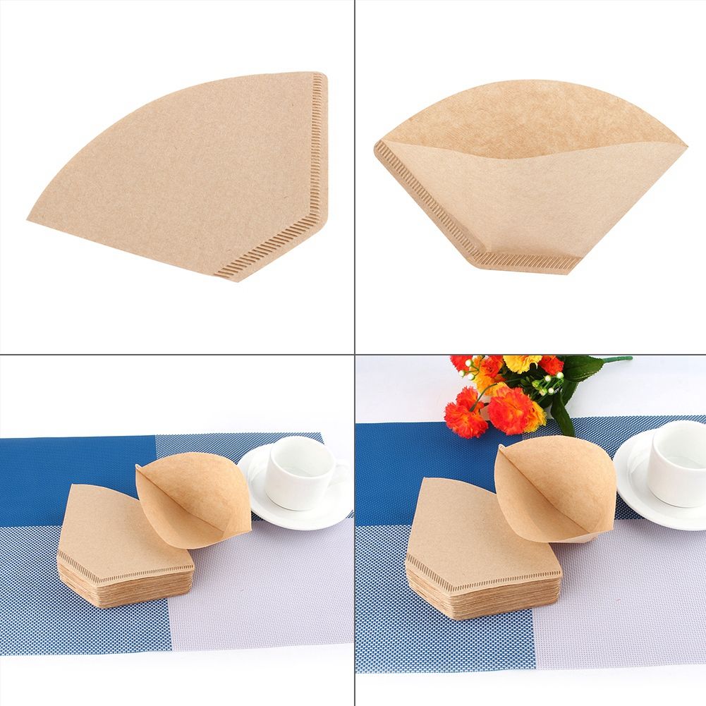 100x Unbleached Coffee Filter Papers Cones Cups Brewer Espresso Strainer Dripper view 3