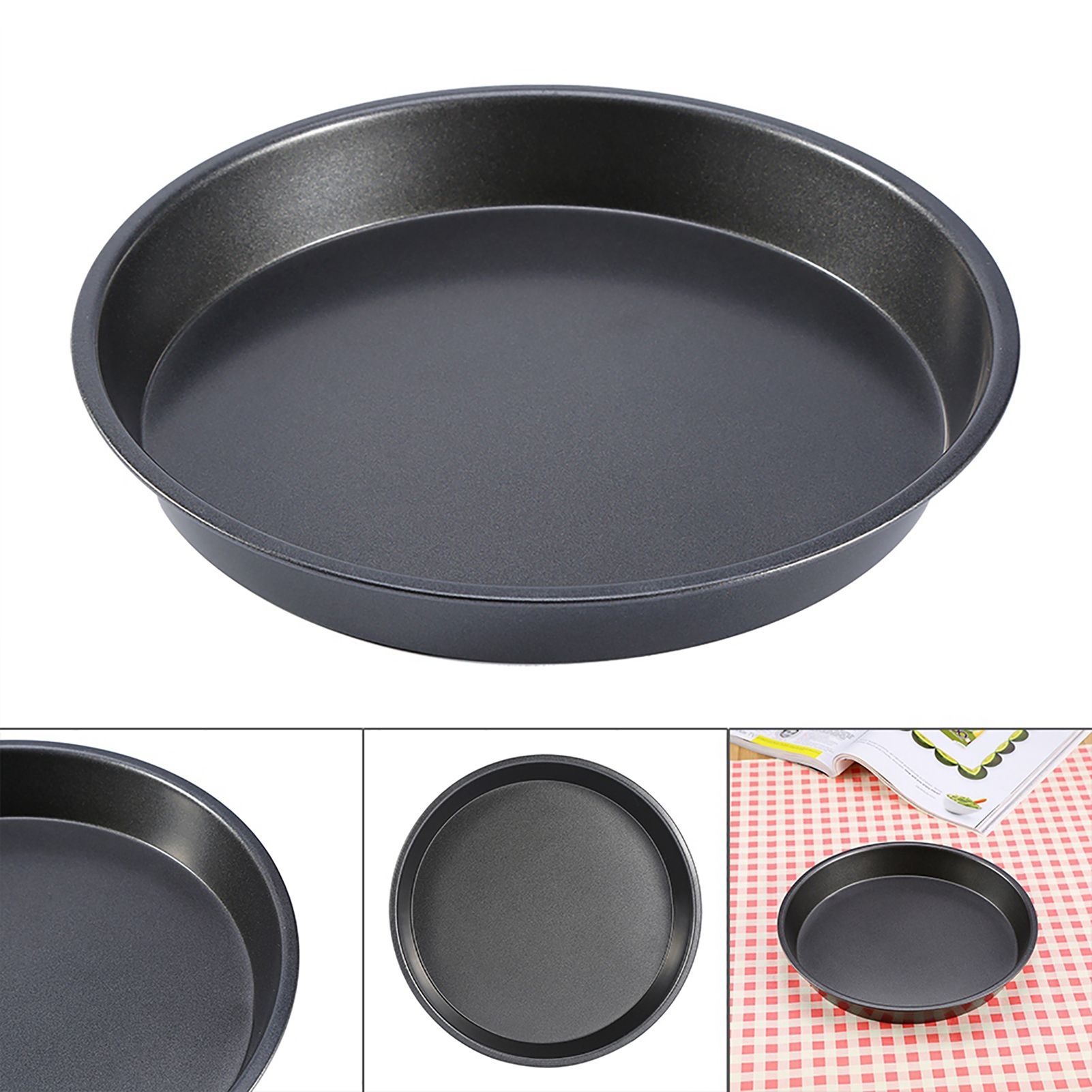 9 Inch Carbon Steel Nonstick Round Pizza Pan Microwave Oven Baking Dishes Pans view 4