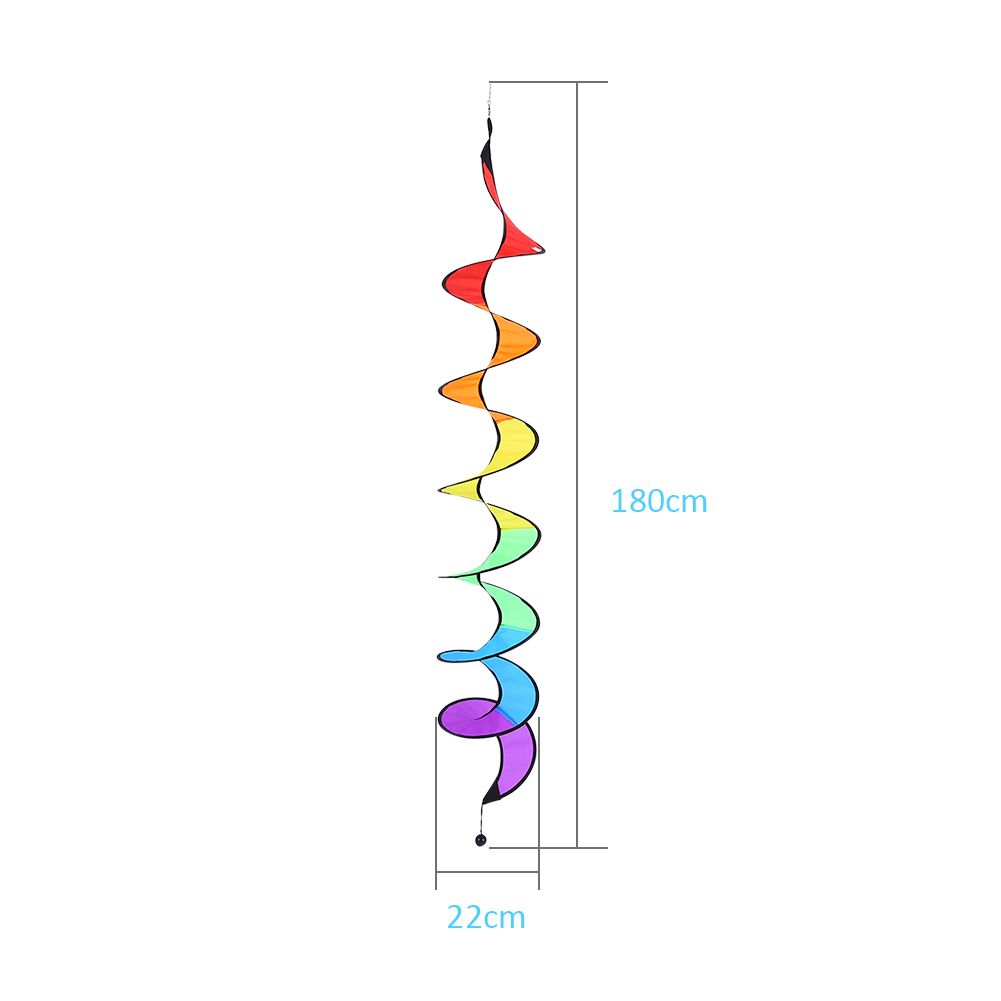 Foldable 140cm Spiral Windmill Colorful Wind Spinners Tent Garden Yard view 2