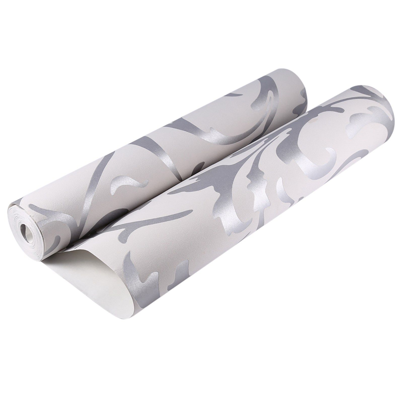 Luxury Embossed Nonwoven Bedroom 3D Vertical Wallpaper Home Decor Silver view 4