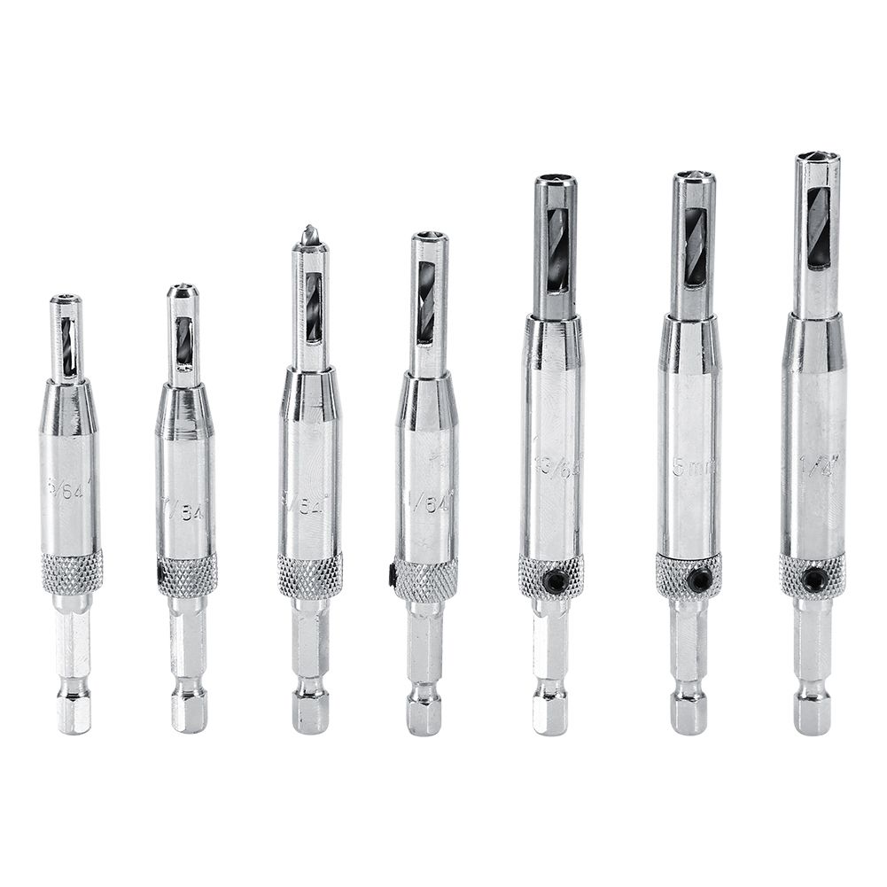 7 Sizes Hole Saw Centering Hinge Twisted Drill Bits DIY Woodwork Reaming view 2