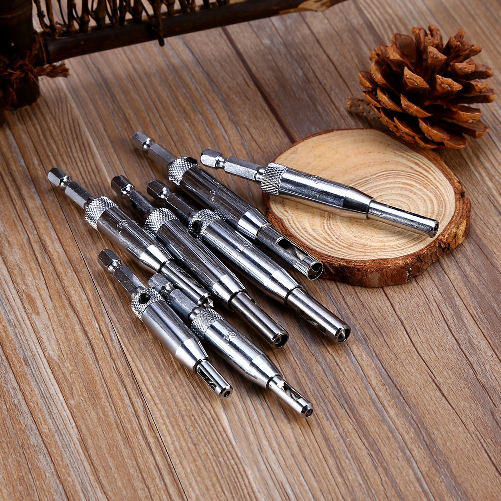 7 Sizes Hole Saw Centering Hinge Twisted Drill Bits DIY Woodwork Reaming view 7