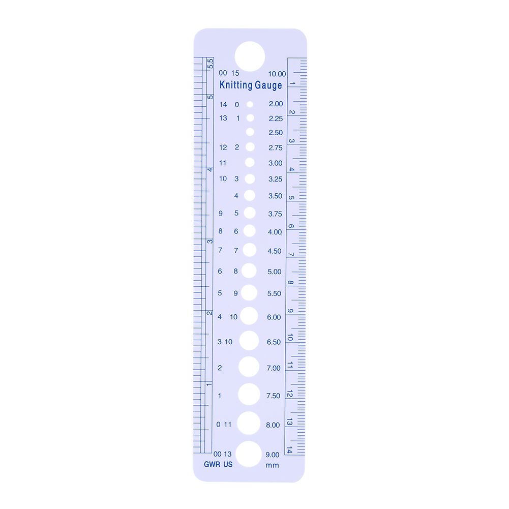 Plastic Knitting Needle Gauge Ruler Inch cm Sewing Tools US UK Canada Sizes 2-10mm view 4