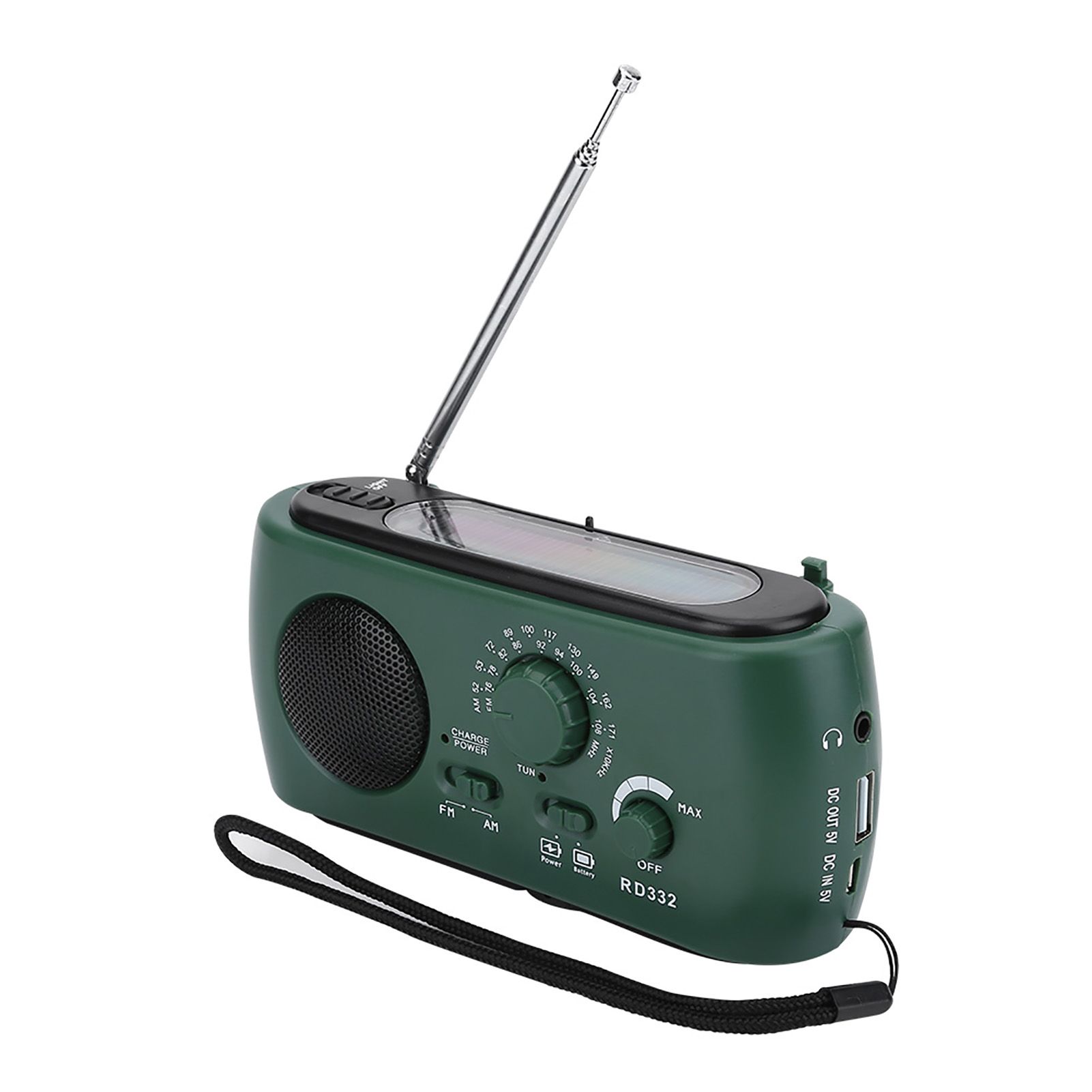 Solar Hand Crank AM/FM Radio with LED Flashlight Emergency Phone Charger view 3