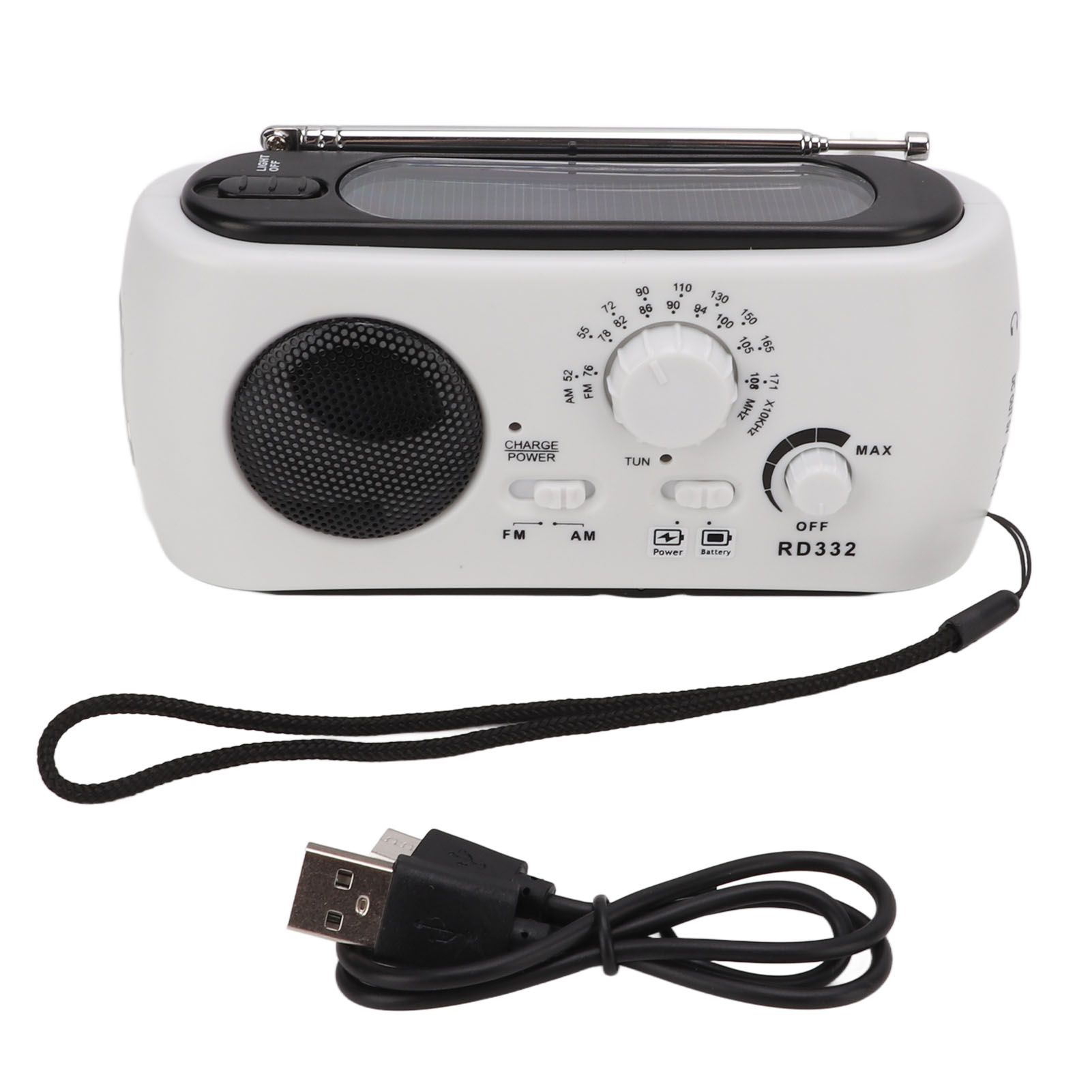 Solar Hand Crank AM/FM Radio with LED Flashlight Emergency Phone Charger view 15