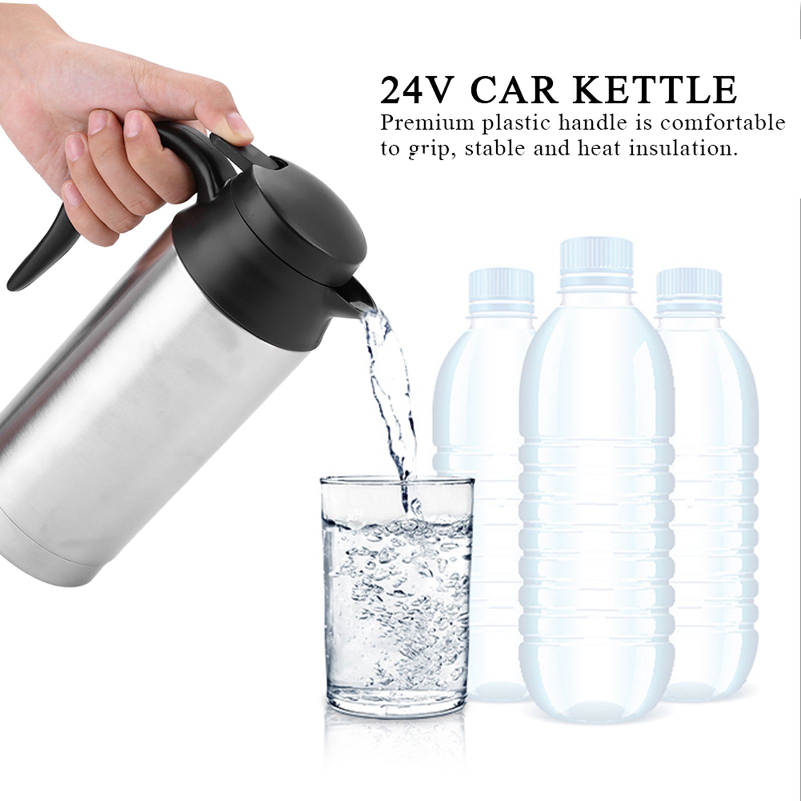 Portable 750ml 24V Travel Car Truck Kettle Water Heater Bottle for Tea Coffee view 2