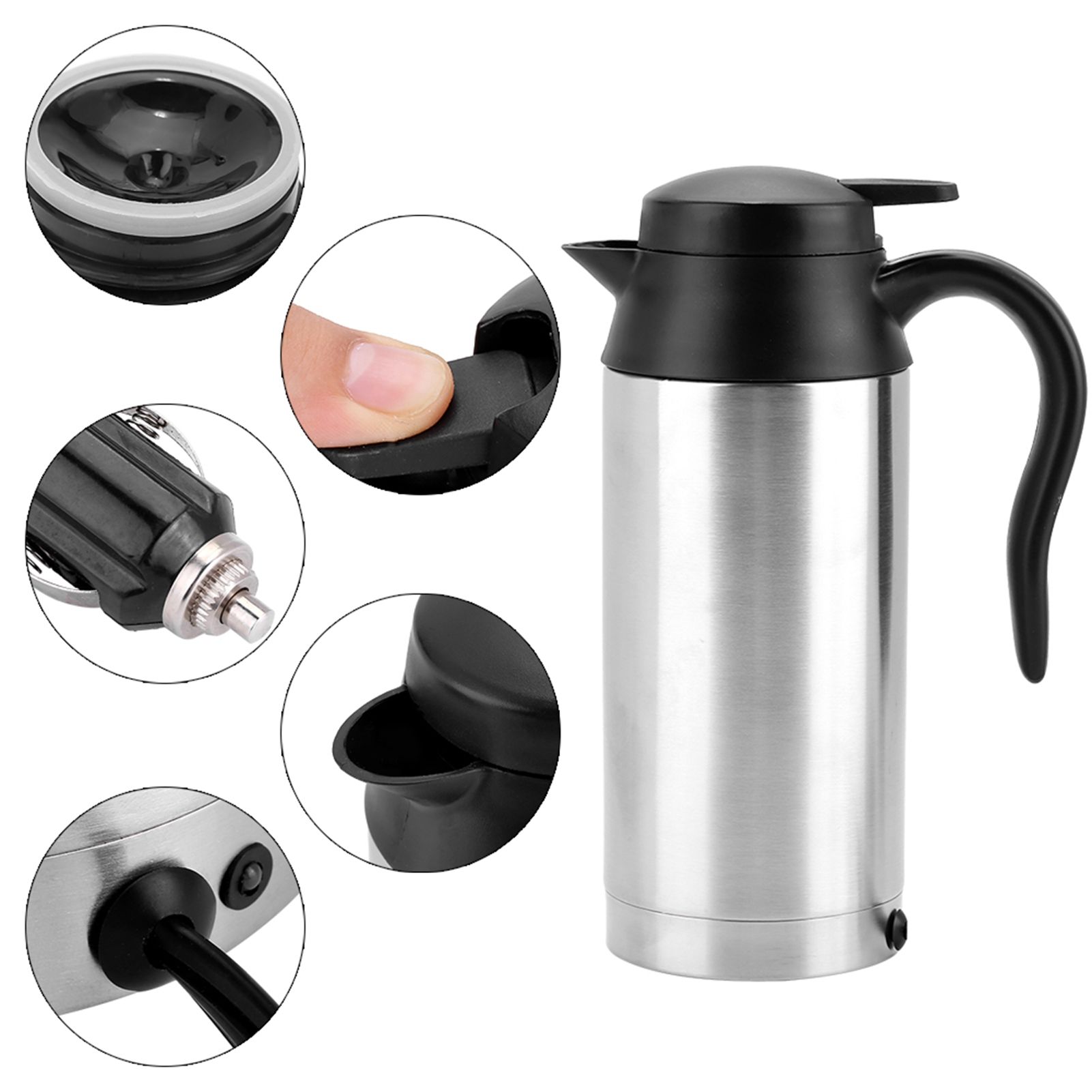 Portable 750ml 24V Travel Car Truck Kettle Water Heater Bottle for Tea Coffee view 5