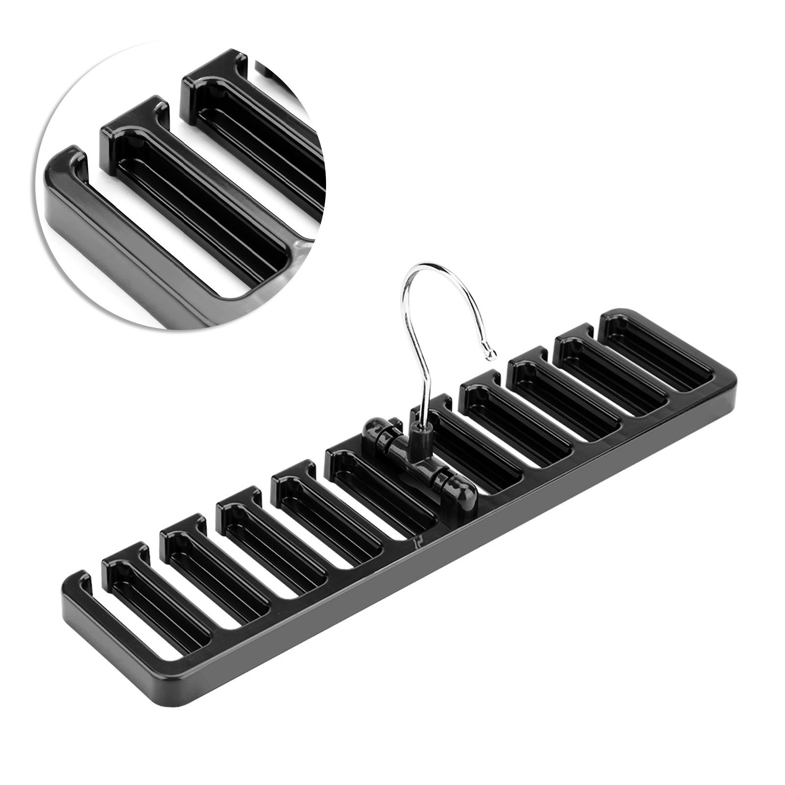 10 Slot Tie Belt Scarf Rack Organizer Sturdy Plastic Closet Wardrobe Space view 7