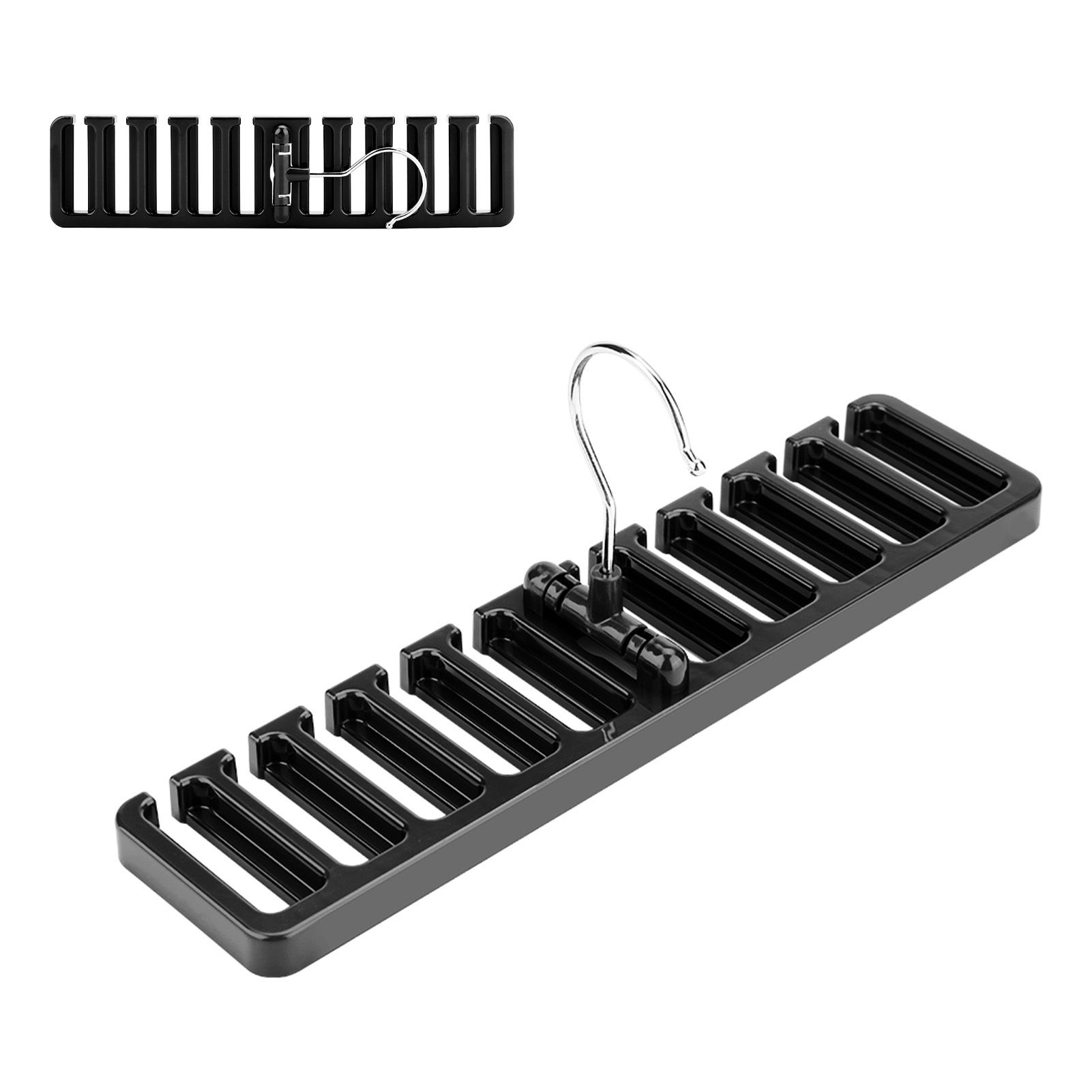 10 Slot Tie Belt Scarf Rack Organizer Sturdy Plastic Closet Wardrobe Space view 9