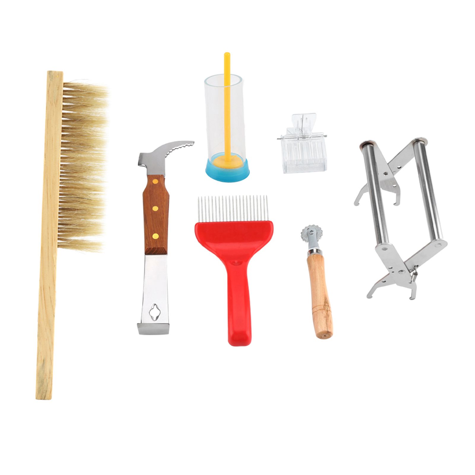 7Pcs A Set of Beekeeping Equipment Kit Bee Brush Uncapping Fork Beekeeper Tools — image 1
