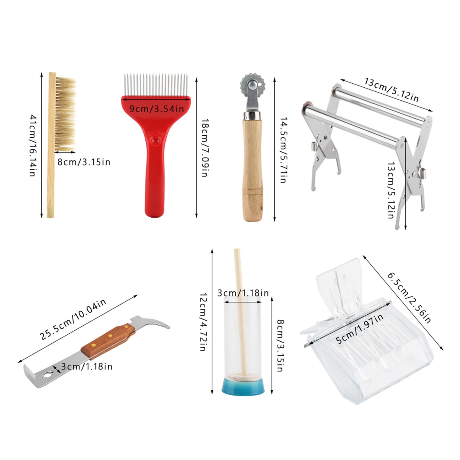7Pcs A Set of Beekeeping Equipment Kit Bee Brush Uncapping Fork Beekeeper Tools view 10