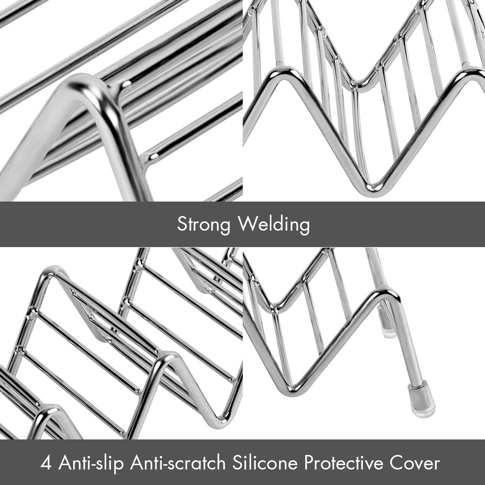 Taco Holder Set of 2, Premium Stainless Steel Taco Stand Rack for Kids Hard or view 9